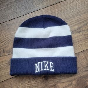 Nike Navy And White Kids Unisex Taboggan Beanie Hat